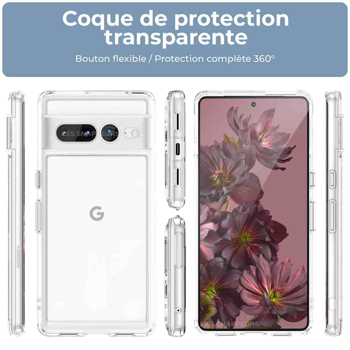 Coque de protection transparente pour google pixel 8 pro