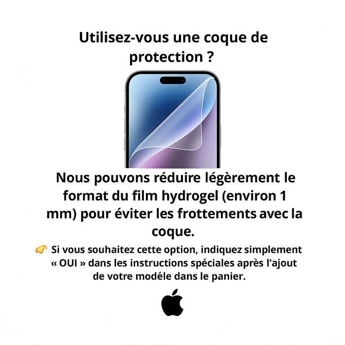 Film Protection Hydrogel Pour IPhone 17 Pro (6.3 Pouces) - TPU Souple, Haute Sensibilité, Réparation Automatique