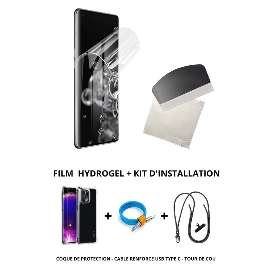 Protection Oppo Find X5 Pro | Pack Intégrale : Film Hydrogel, Coque re