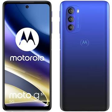 MOJIA Custodia Per Motorola Moto G51 5G, Effetto Sfumato Blu, Morbida TPU Con Paraurti Rigido PC, Antiurto