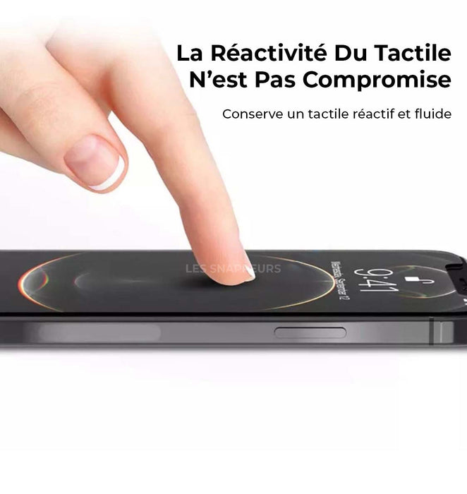 Protection d'écran antibactérienne en verre trempé ultra-résistant (100% de  surface couverte) pour Apple iPhone 14 Pro Max, Noir - The Kase