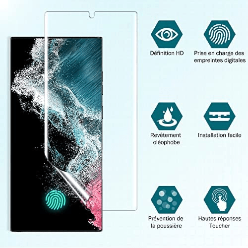 Flokinice Lot de 3 protections d'écran en verre trempé pour OnePlus 11 de  6,7, technologie auto-dispersion 3D incurvée pour couvrir complètement les  rayures : : High-Tech